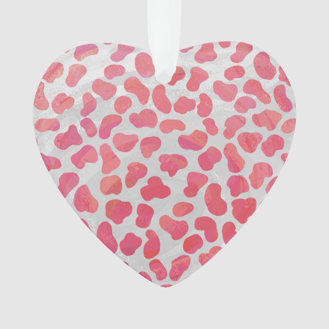 Dalmatian Pink and White Print Ornament (Front)