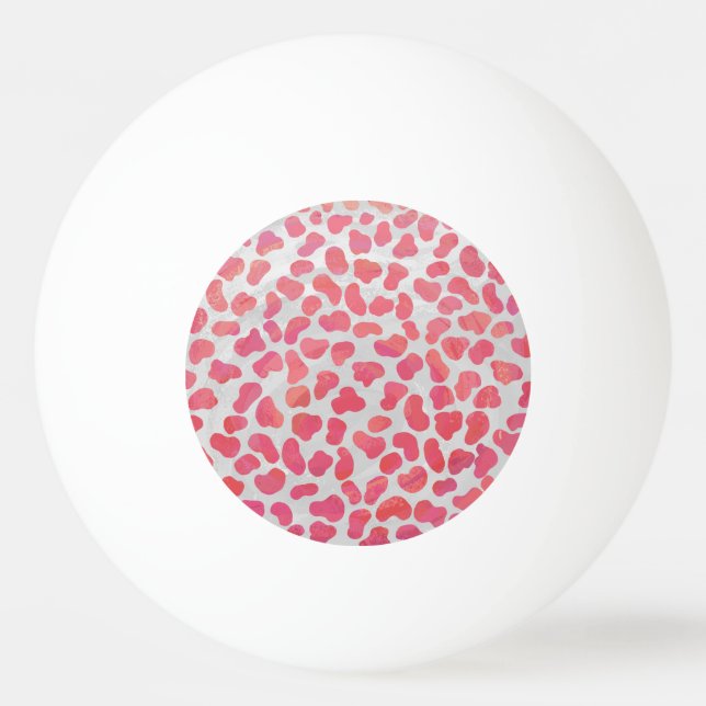 Dalmatian Pink and White Print Ping Pong Ball (Front)