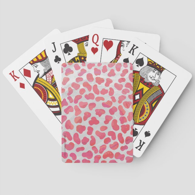 Dalmatian Pink and White Print Playing Cards (Back)