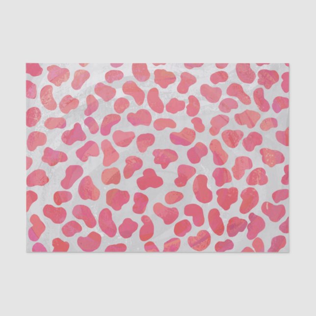 Dalmatian Pink and White Print Tissue Paper (Front)