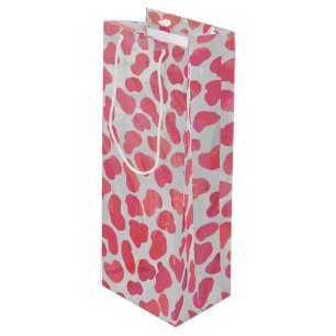 Dalmatian Pink and White Print Wine Gift Bag