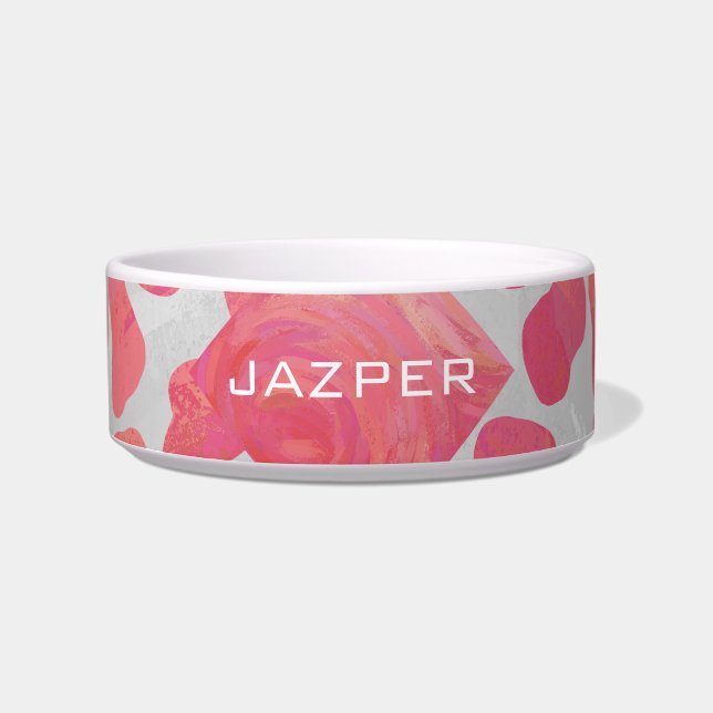 Dalmatian Pink and White with Monogram Bowl (Front)