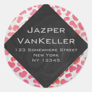 Dalmatian Pink and White with Monogram Classic Round Sticker