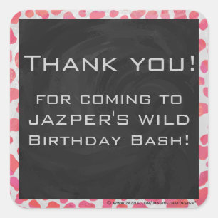 Dalmatian Pink and White with Monogram Square Sticker