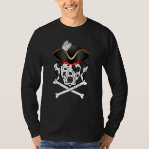 Dalmatian Pirate Dog Halloween Jolly Roger T-Shirt