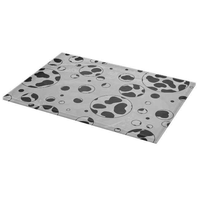Dalmatian Polka Dot Black and White Cutting Board (Corner)