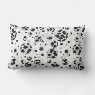 Dalmatian Polka Dot Black and White Lumbar Cushion