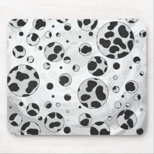 Dalmatian Polka Dot Black and White Mouse Mat