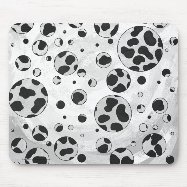 Dalmatian Polka Dot Black and White Mouse Mat (Front)
