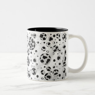 Dalmatian Polka Dot Black and White Two-Tone Coffee Mug