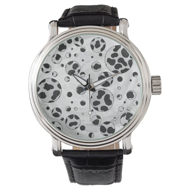 Dalmatian Polka Dot Black and White Watch (Front)