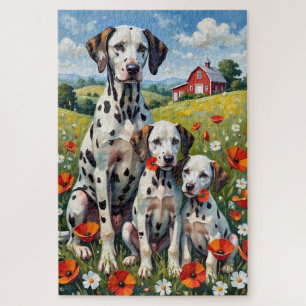 Dalmatian Poppy Meadow Art Jigsaw Puzzle