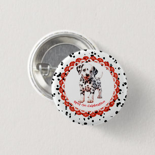 Dalmatian Print Birthday Black and White party 3 Cm Round Badge