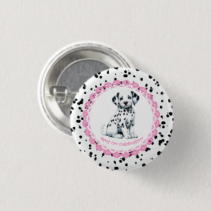Dalmatian Print Birthday Black and White party 3 Cm Round Badge