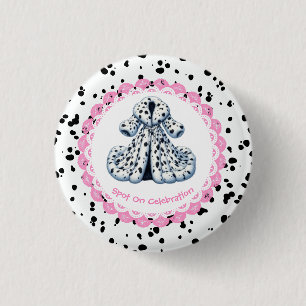 Dalmatian Print Birthday Black and White party 3 Cm Round Badge