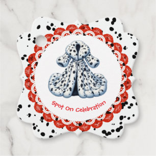 Dalmatian Print Birthday Black and White party Favour Tags