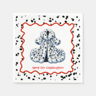 Dalmatian Print Birthday Black and White party Napkin