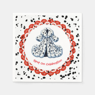 Dalmatian Print Birthday Black and White party Napkin