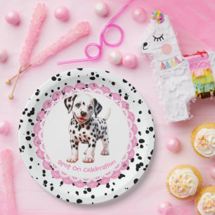 Dalmatian Print Birthday   Black and White party Paper Plate