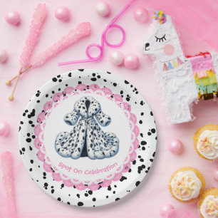 Dalmatian Print Birthday   Black and White party Paper Plate