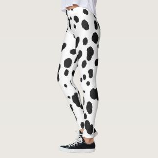 Dalmatian print dog mum dad skin pattern cute leggings
