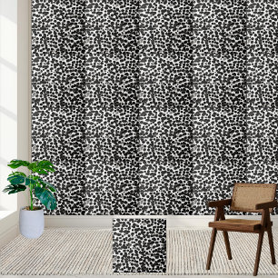 Dalmatian Print Modern Black White Glossy Tile