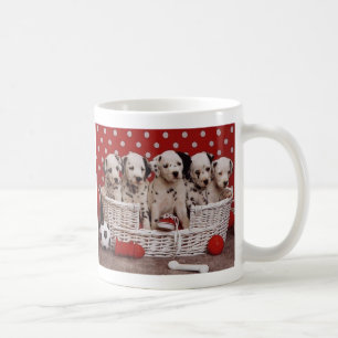 Dalmatian Puppies in Basket Coffee Mug