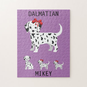 Dalmatian puppies puzzle with personalised name.