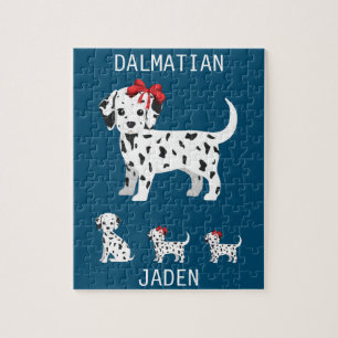 Dalmatian puppies puzzle with personalised name.