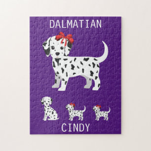 Dalmatian puppies puzzle with personalised name.