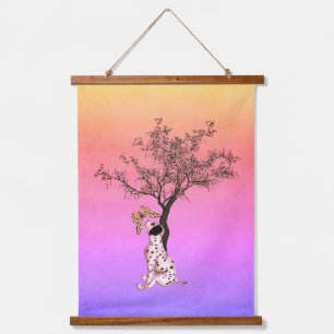 Dalmatian Puppy And Butterfly Art Hanging Tapestry