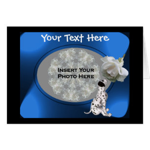 Dalmatian Puppy And White Rose Photo Card