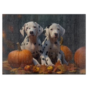 Dalmatian Puppy Autumn Delight Pumpkin Cutting Board