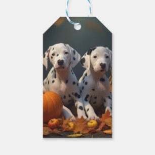 Dalmatian Puppy Autumn Delight Pumpkin  Gift Tags