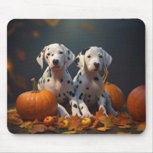 Dalmatian Puppy Autumn Delight Pumpkin Mouse Mat