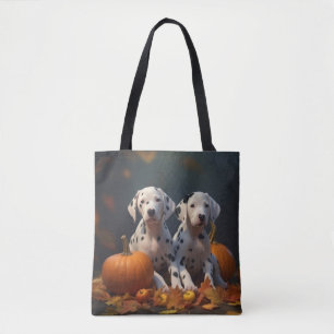 Dalmatian Puppy Autumn Delight Pumpkin  Tote Bag