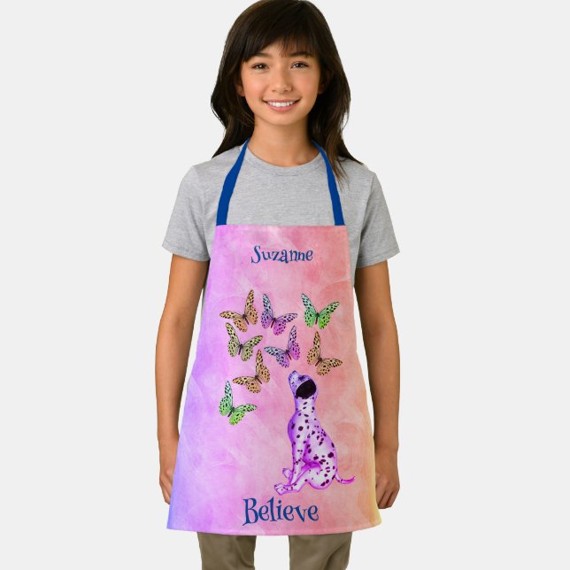 Dalmatian Puppy Butterflies Believe Inspirational Apron (Insitu)