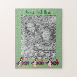 Dalmatian Puppy Butterflies Photo Frame Template Jigsaw Puzzle