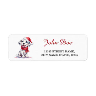 Dalmatian Puppy Christmas Return Address Labels