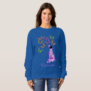 Dalmatian Puppy Colourful Butterflies Personalised Sweatshirt