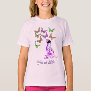 Dalmatian Puppy Colourful Butterflies Personalised T-Shirt