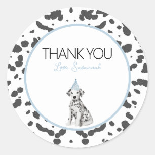 Dalmatian puppy dog Birthday party guest favour  Classic Round Sticker