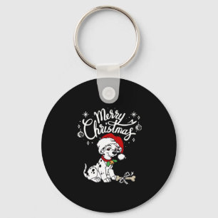 Dalmatian Puppy Dog In A Christmas Santa Hat Xmas  Key Ring