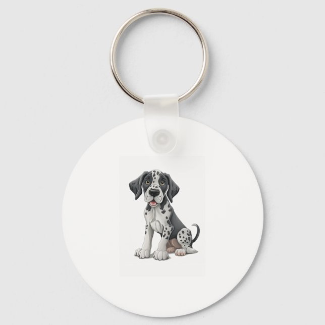 Dalmatian Puppy Dog Premium Scoop  Key Ring (Front)