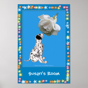 Dalmatian Puppy Kids Room Personalised Poster