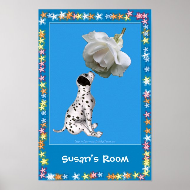 Dalmatian Puppy Kids Room Personalised Poster (Front)