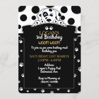 Dalmatian Puppy Party Invitations
