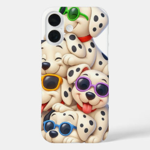 Dalmatian Puppy Pile iPhone 16 Case