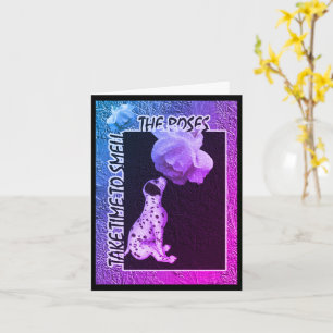 Dalmatian Puppy Smell Roses Note Card