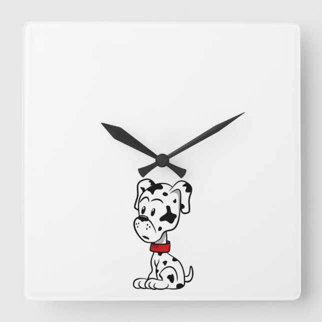 Dalmatian Puppy Square Wall Clock (Front)